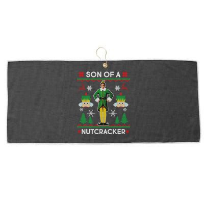 Son Of A Nutcracker Ugly Christmas Large Microfiber Waffle Golf Towel