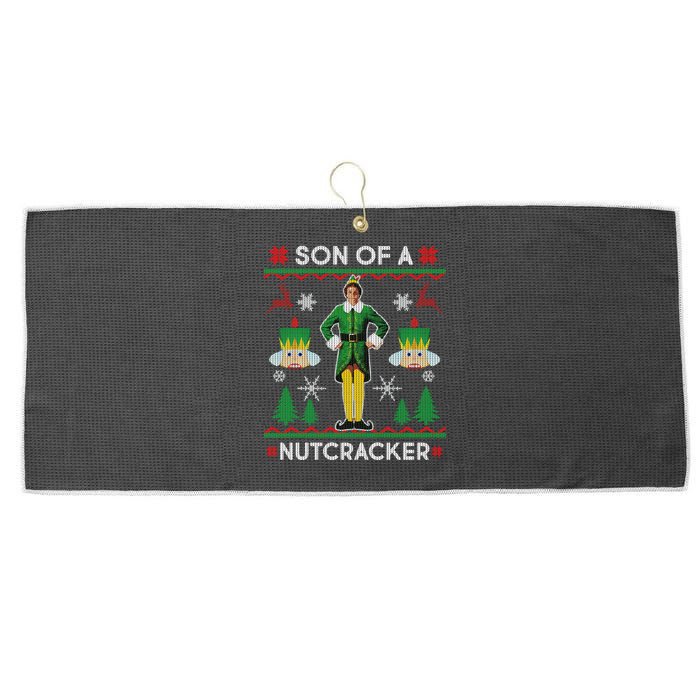 Son Of A Nutcracker Ugly Christmas Large Microfiber Waffle Golf Towel