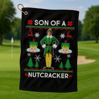 Son Of A Nutcracker Ugly Christmas Golf Towel