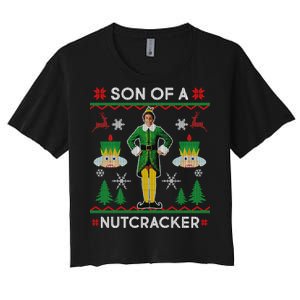 Son Of A Nutcracker Ugly Christmas Women's Crop Top Tee