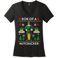 Son Of A Nutcracker Ugly Christmas Women's V-Neck T-Shirt