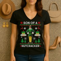 Son Of A Nutcracker Ugly Christmas Women's V-Neck T-Shirt