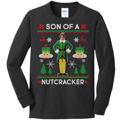 Son Of A Nutcracker Ugly Christmas Kids Long Sleeve Shirt