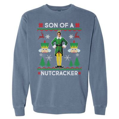 Son Of A Nutcracker Ugly Christmas Garment-Dyed Sweatshirt