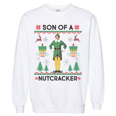 Son Of A Nutcracker Ugly Christmas Garment-Dyed Sweatshirt