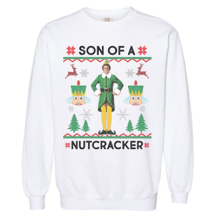 Son Of A Nutcracker Ugly Christmas Garment-Dyed Sweatshirt