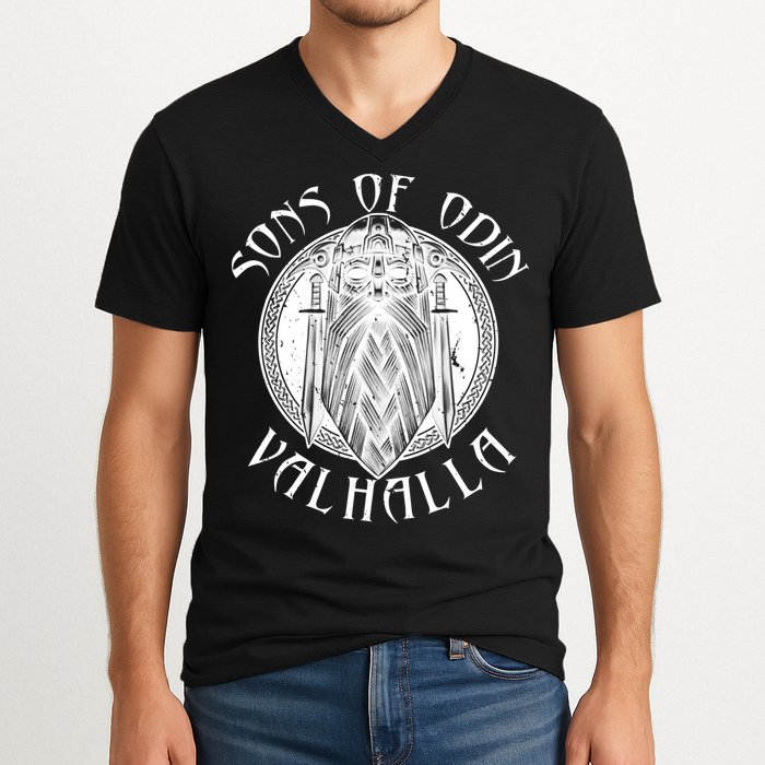 Son Of Odin Valhalla V-Neck T-Shirt