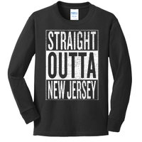 Straight Outta New Jersey Great Travel Gift Idea Kids Long Sleeve Shirt