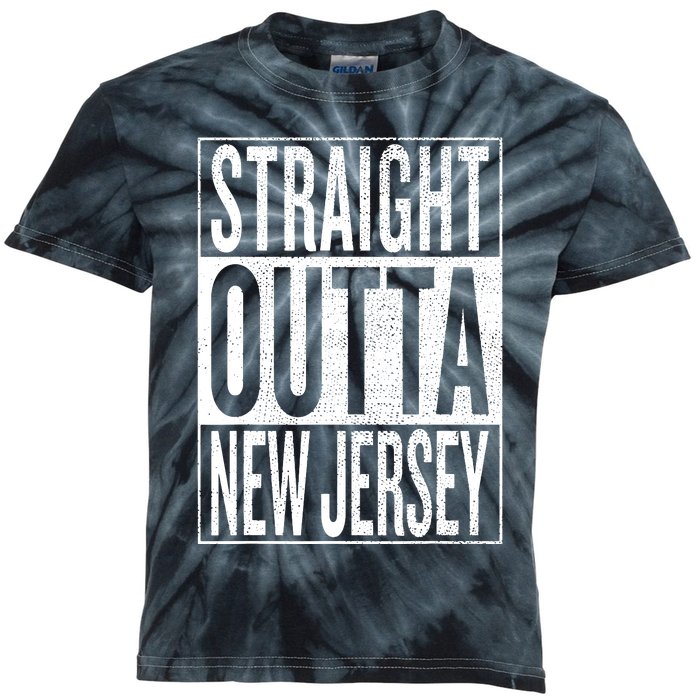 Straight Outta New Jersey Great Travel Gift Idea Kids Tie-Dye T-Shirt