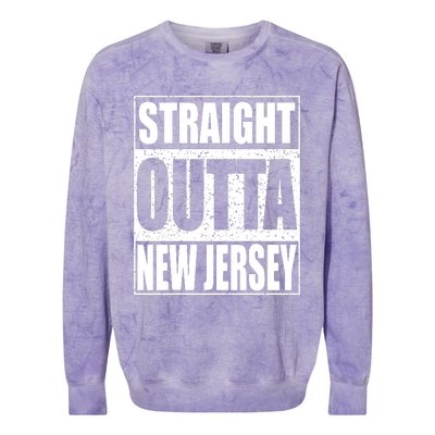 Straight Outta New Jersey Patriotic New Jersey State Colorblast Crewneck Sweatshirt