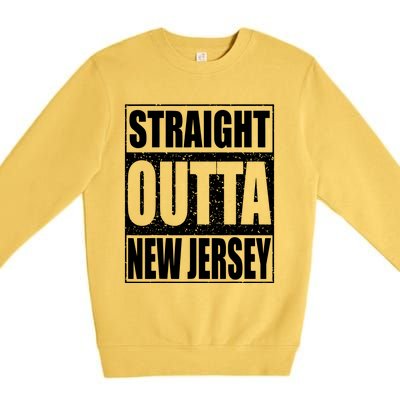 Straight Outta New Jersey Patriotic New Jersey State Premium Crewneck Sweatshirt