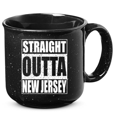 Straight Outta New Jersey Patriotic New Jersey State 15oz Campfire Ceramic Mug