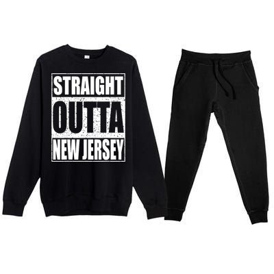 Straight Outta New Jersey Patriotic New Jersey State Premium Crewneck Sweatsuit Set