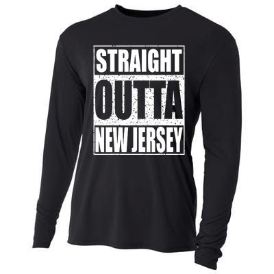 Straight Outta New Jersey Patriotic New Jersey State Cooling Performance Long Sleeve Crew