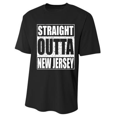 Straight Outta New Jersey Patriotic New Jersey State Performance Sprint T-Shirt