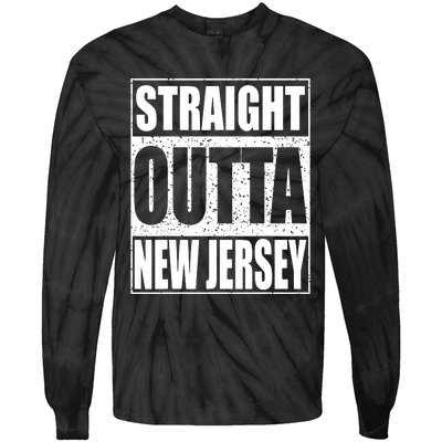 Straight Outta New Jersey Patriotic New Jersey State Tie-Dye Long Sleeve Shirt