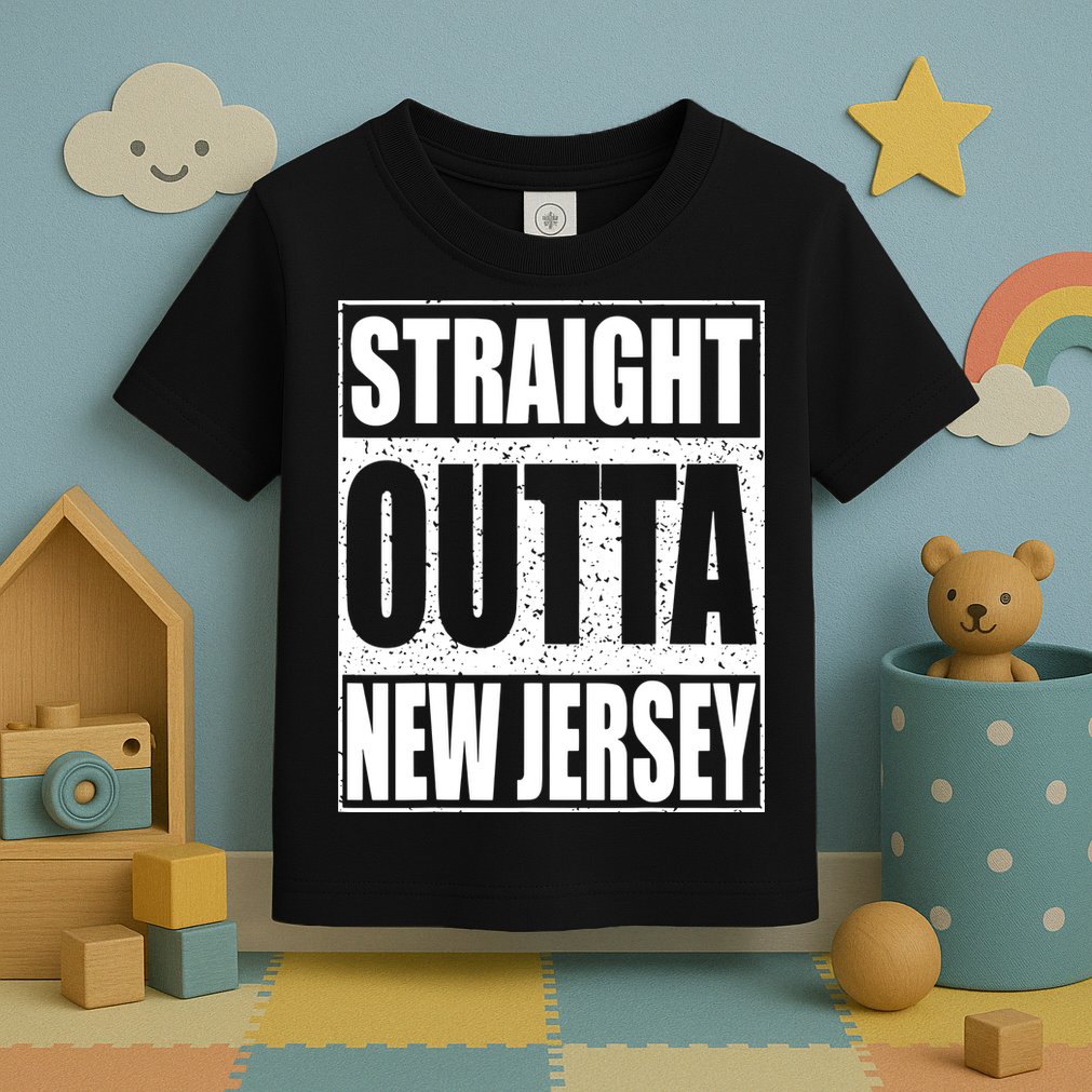 Straight Outta New Jersey Patriotic New Jersey State Toddler T-Shirt