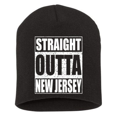 Straight Outta New Jersey Patriotic New Jersey State Short Acrylic Beanie