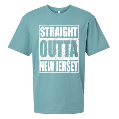 Straight Outta New Jersey Patriotic New Jersey State Sueded Cloud Jersey T-Shirt