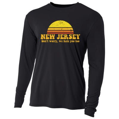 State Of New Jersey Funny Vintage Slogan Retro Souvenir Gift Cooling Performance Long Sleeve Crew