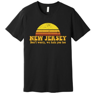 State Of New Jersey Funny Vintage Slogan Retro Souvenir Gift Premium T-Shirt