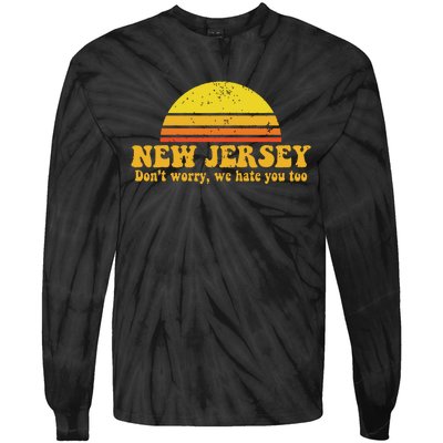 State Of New Jersey Funny Vintage Slogan Retro Souvenir Gift Tie-Dye Long Sleeve Shirt