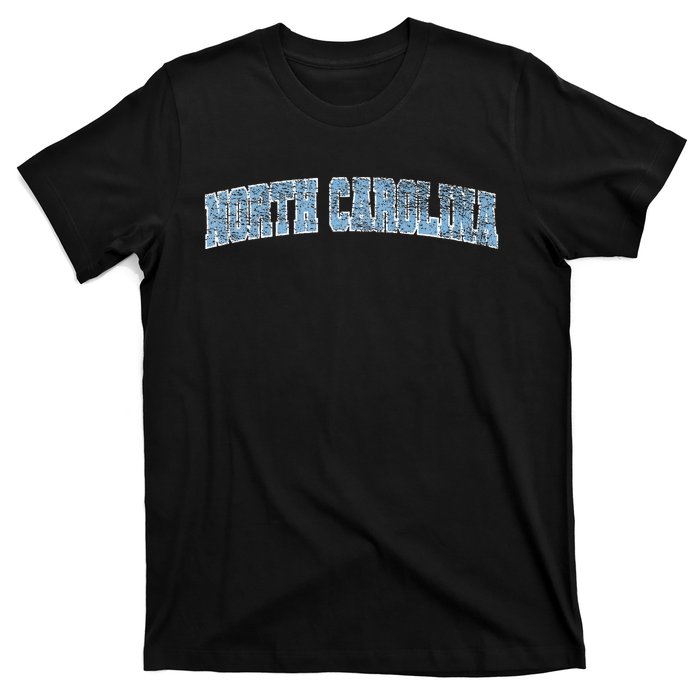 State Of North Carolina Varsity Style Faded T-Shirt