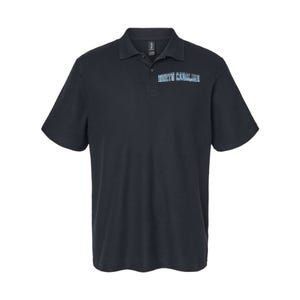 State Of North Carolina Varsity Style Faded Softstyle Adult Sport Polo