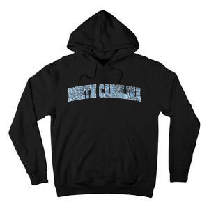 State Of North Carolina Varsity Style Faded Tall Hoodie