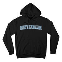 State Of North Carolina Varsity Style Faded Tall Hoodie