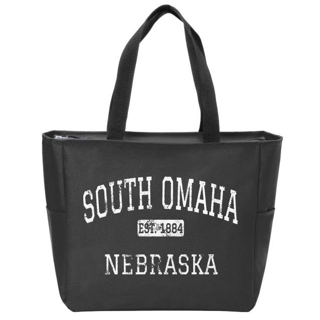 South Omaha Nebraska NE Vintage Zip Tote Bag