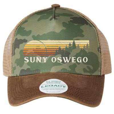 Suny Oswego Ny Vintage Evergreen Sunset Eighties Retro Legacy Tie Dye Trucker Hat