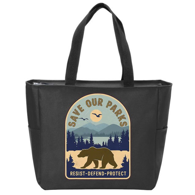 Save Our National Parks Defund Doge Parks Not Profits Zip Tote Bag