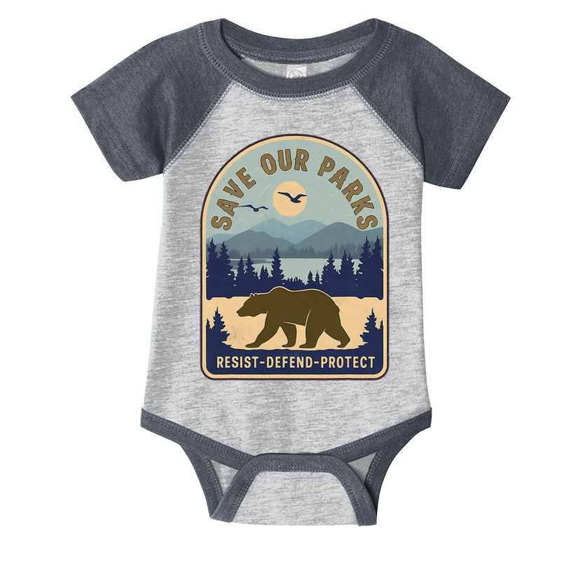 Save Our National Parks Defund Doge Parks Not Profits Infant Baby Jersey Bodysuit