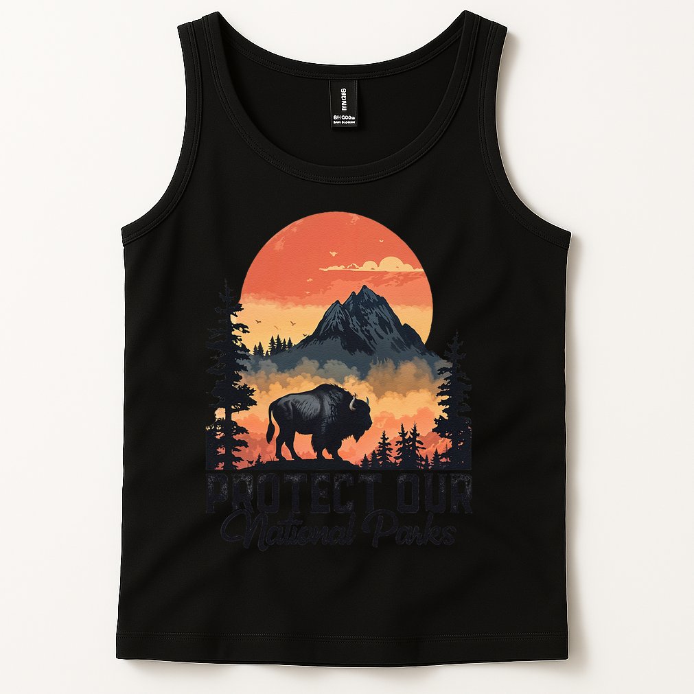 Save Our National Parks Resist Service Bison Buffalo Tank Top