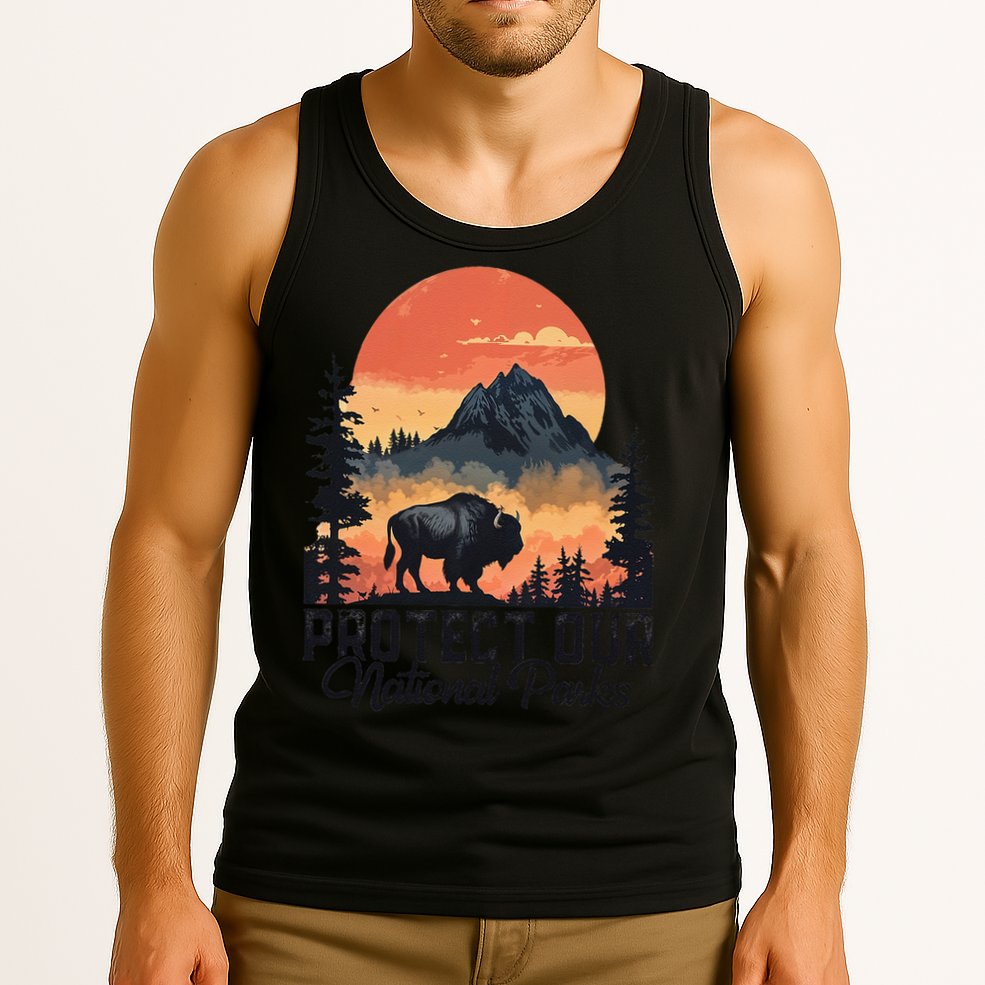 Save Our National Parks Resist Service Bison Buffalo Tank Top