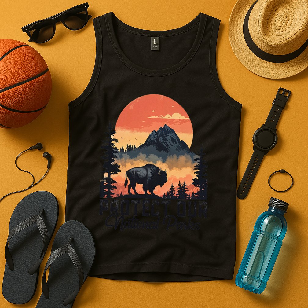 Save Our National Parks Resist Service Bison Buffalo Tank Top