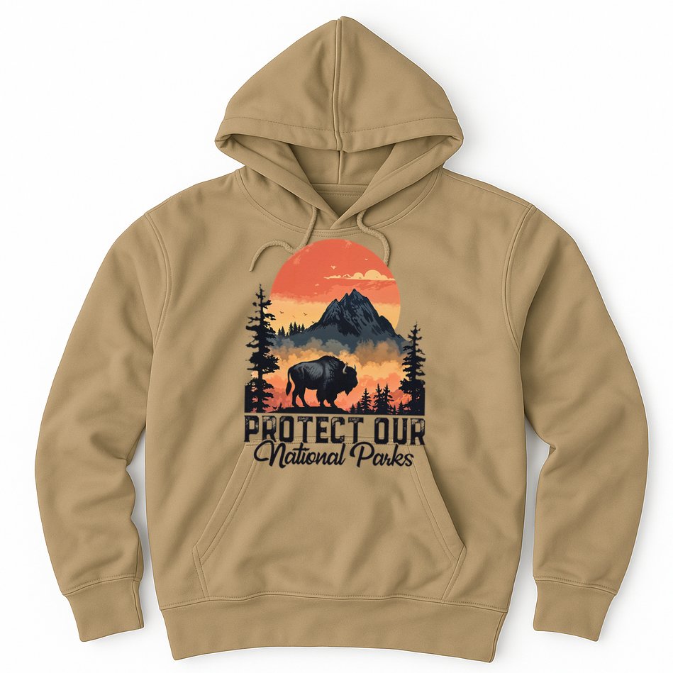 Save Our National Parks Resist Service Bison Buffalo Hoodie