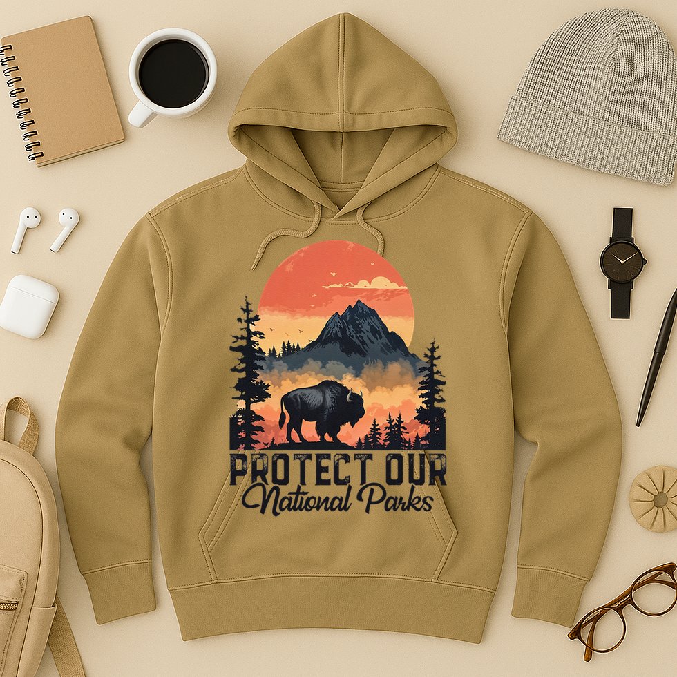 Save Our National Parks Resist Service Bison Buffalo Hoodie