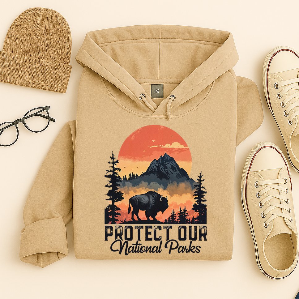 Save Our National Parks Resist Service Bison Buffalo Hoodie