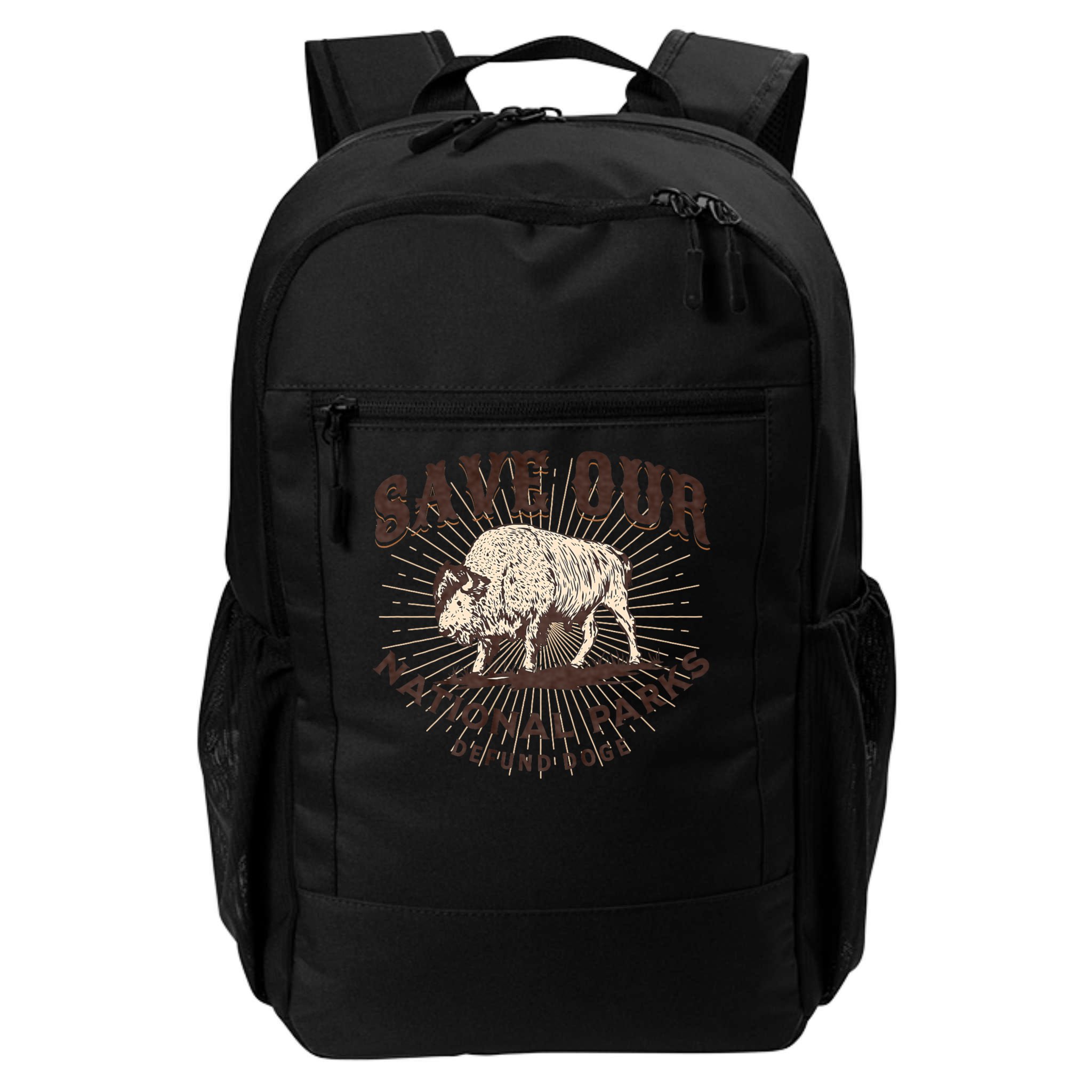 Save Our National Parks Defund DOGE Resist Bison ALT US Backpack