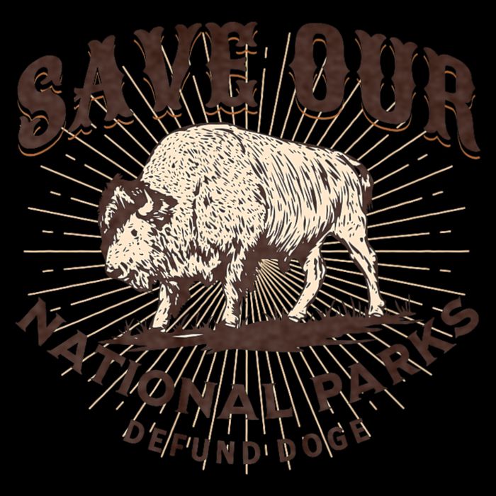 Save Our National Parks Defund DOGE Resist Bison ALT US Backpack