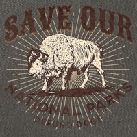 Save Our National Parks Defund DOGE Resist Bison ALT US Cotton Canvas Backpack