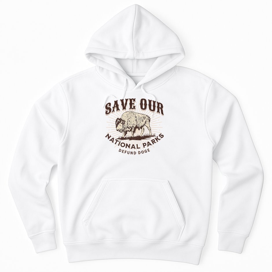 Save Our National Parks Defund DOGE Resist Bison ALT US Hoodie