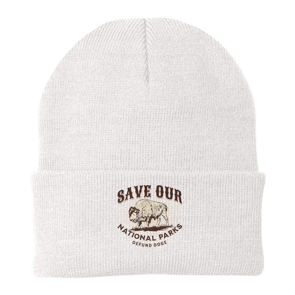 Save Our National Parks Defund DOGE Resist Bison ALT US Beanie