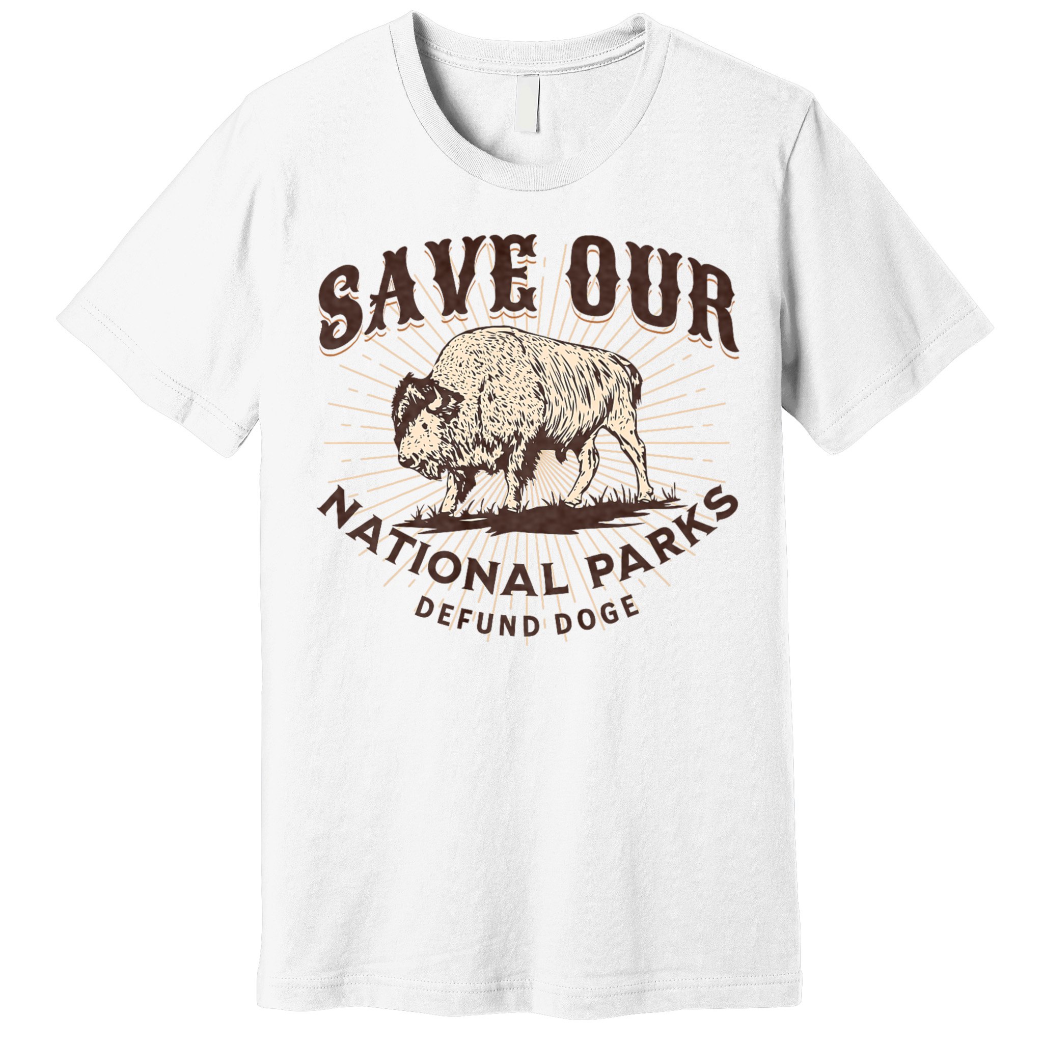 Save Our National Parks Defund DOGE Resist Bison ALT US Premium T-Shirt