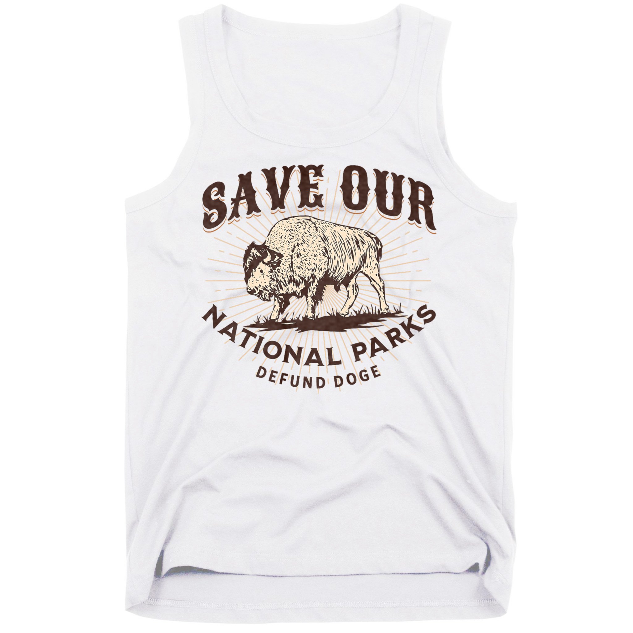 Save Our National Parks Defund DOGE Resist Bison ALT US Tank Top