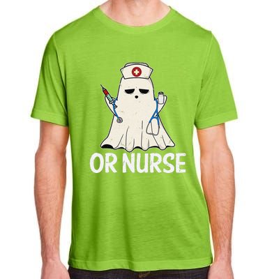 Spooky Or Nurse Boo Ghost Halloween Nurse Crubs Adult ChromaSoft Performance T-Shirt