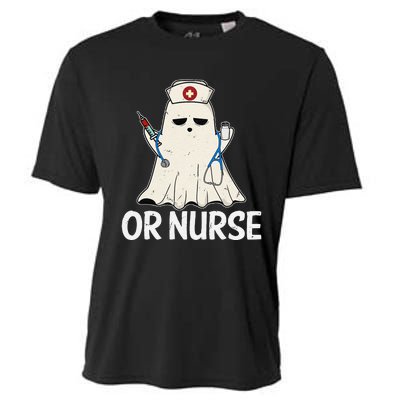 Spooky Or Nurse Boo Ghost Halloween Nurse Crubs Cooling Performance Crew T-Shirt