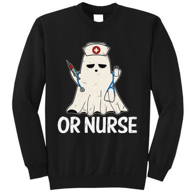 Spooky Or Nurse Boo Ghost Halloween Nurse Crubs Sweatshirt